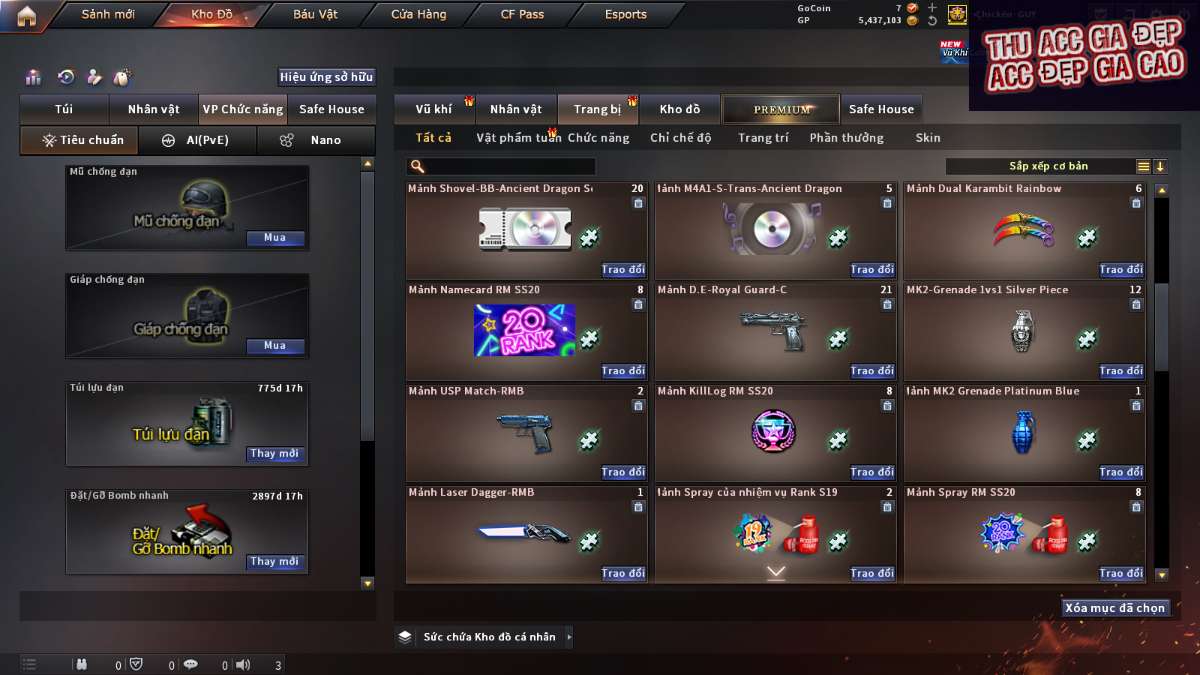 shop acc cf uy tin gia re